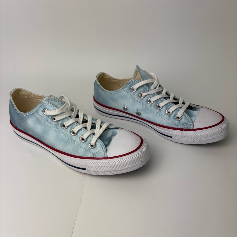 Converse Chuck Taylor All Star Sheen Wash Satin Polar Blue Low Tops - Picture 4 of 7
